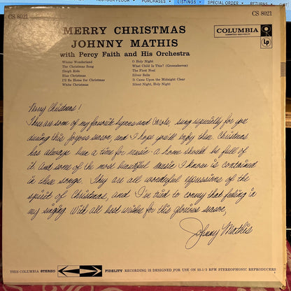 Johnny Mathis - Merry Christmas *PITMAN* | Near Mint (NM) Near Mint (NM) - HOLIDAY / USED *NEAR MINT*