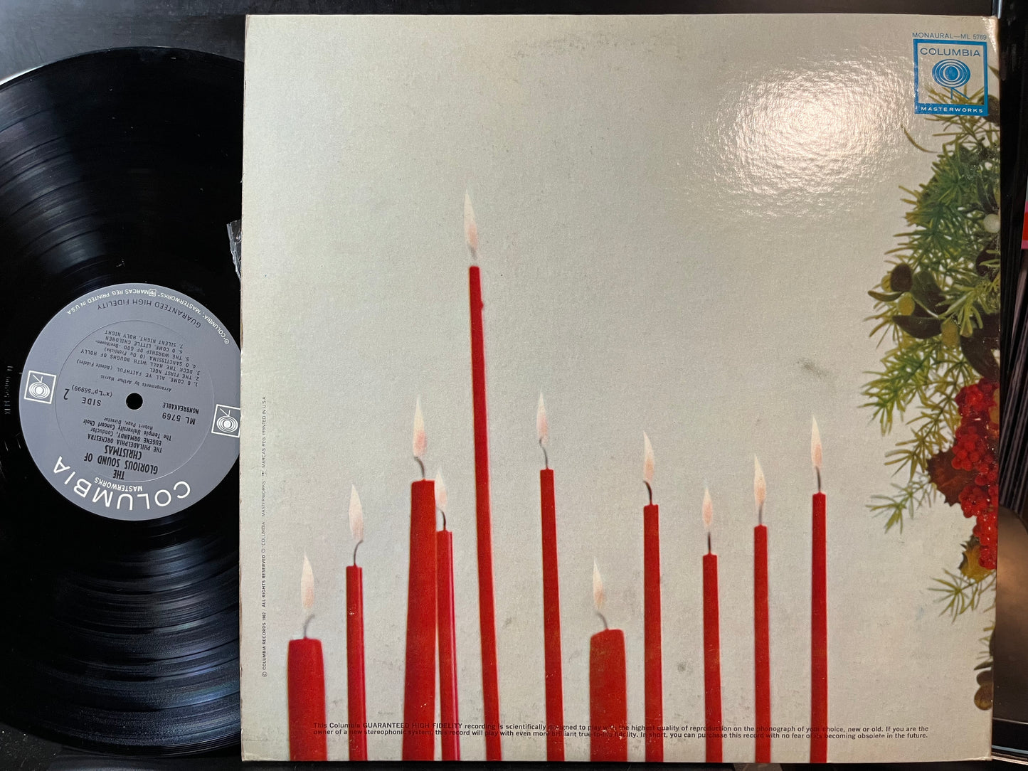 The Philadelphia Orchestra - The Glorious Sound Of Christmas (VINYL LP COLUMBIA MASTERWORKS ML 5769 1962) | USED Near Mint (NM or M-) Near Mint (NM) - HOLIDAY / USED *NEAR MINT*