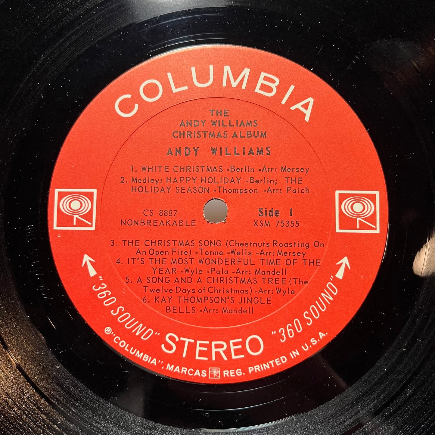 The Andy Williams Christmas Album (VINYL) | Excellent+ (EX+) Very Good Plus Plus (VG++) - HOLIDAY / USED *VERY GOOD++*