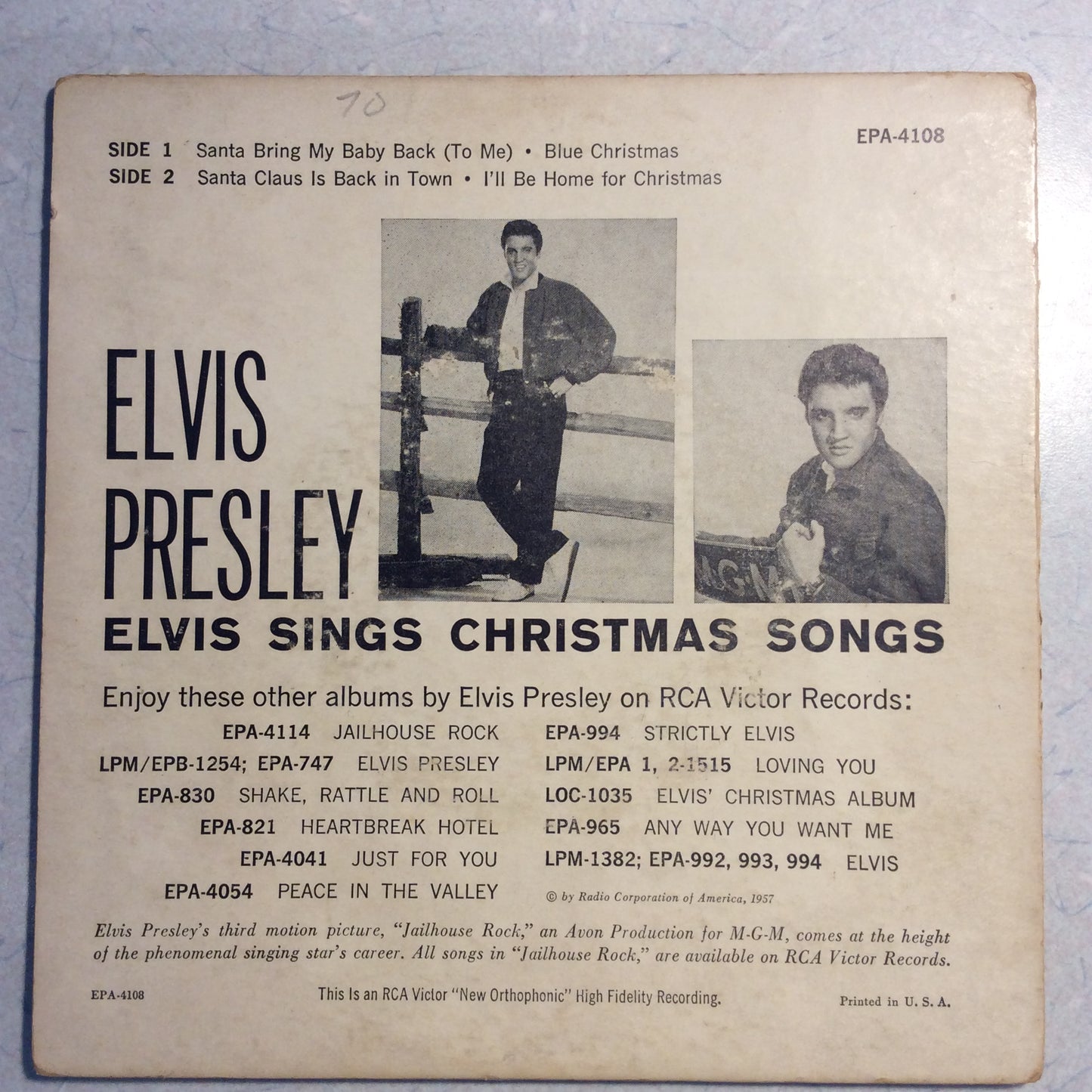 Elvis Sings Christmas Songs (7" VINYL) | Very Good (VG) Excellent (EX) - HOLIDAY / USED *VERY GOOD*