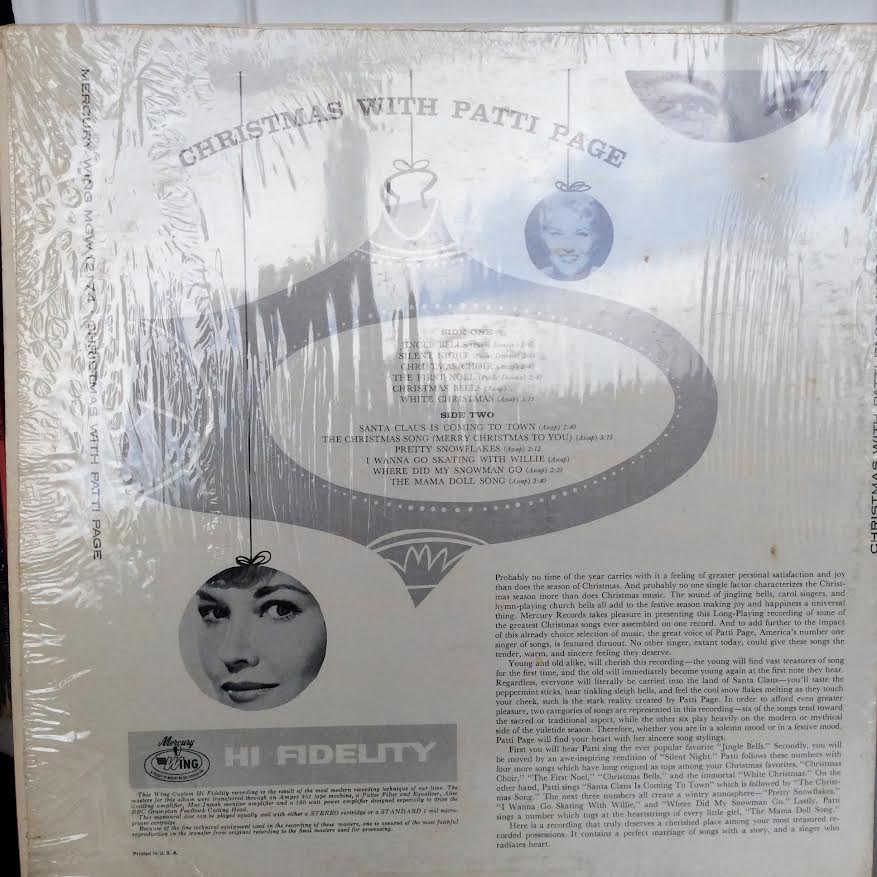 Christmas With Patti Page (VINYL) | Very Good (VG) Near Mint (NM) - HOLIDAY / USED *VERY GOOD*