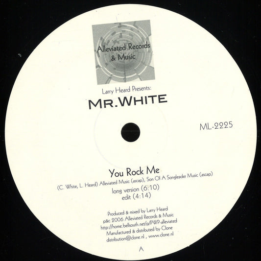 Larry Heard Presents: Mr. White - (PRESALE 11/16/26) You Rock Me / The Sun Can't Compare (VINYL 12" Alleviated) | NEW - HOUSE/ACID *NEW*