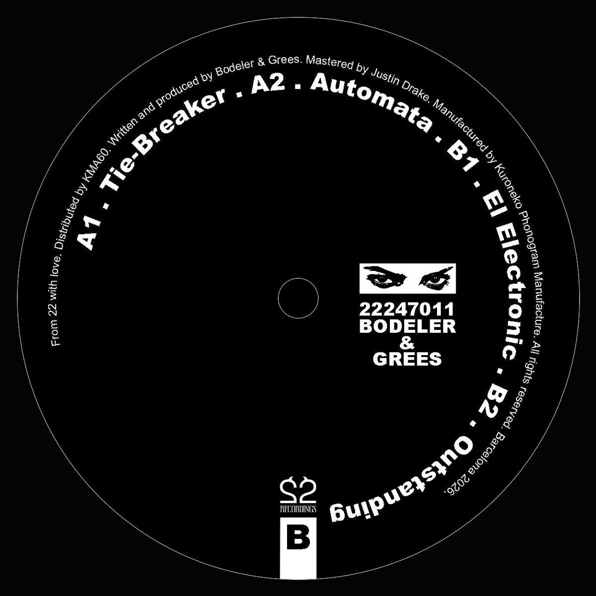 Bodeler & Grees - (PRESALE 07/31/26) 22247011 (VINYL 12" 22Recordings 22247011 2026) | - HOUSE/ACID *NEW*