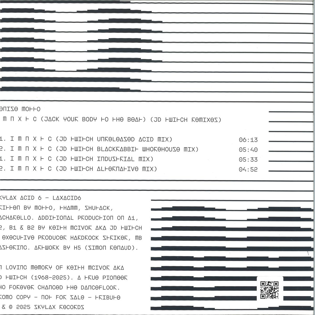 Denise Motto - I M N X T C (Jack Your Body To The Beat) [JD Twitch Remixes] (VINYL 12" Skylax) | NEW - HOUSE/ACID *NEW*
