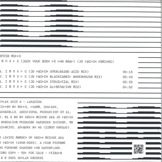 Denise Motto - I M N X T C (Jack Your Body To The Beat) [JD Twitch Remixes] (VINYL 12" Skylax) | NEW - HOUSE/ACID *NEW*