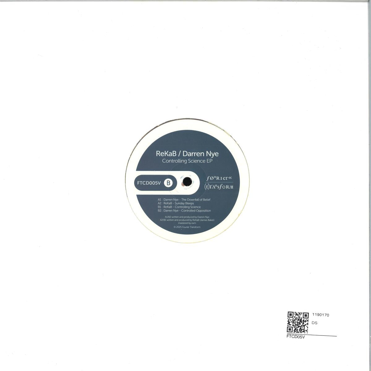 Rekab / Darren Nye - Controlling Science EP (BROWN MARBLED VINYL 12" Fourier Transform FTCD05V) | NEW Mint (M) Mint (M) - HOUSE/BREAKS *NEW/COLOR*