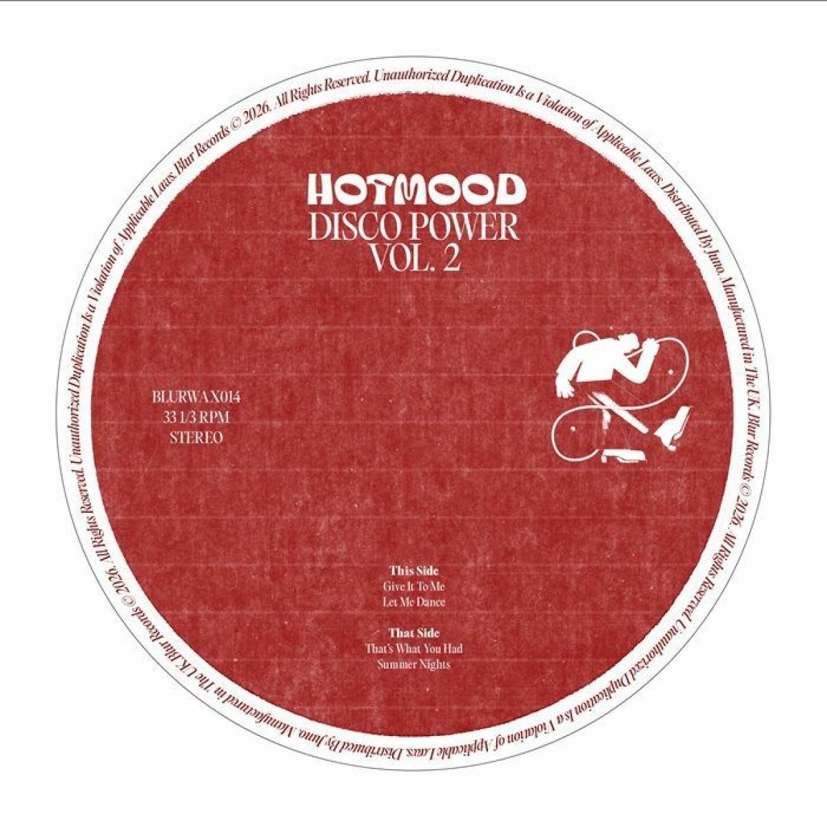 Hotmood - (PRESALE 08/14/26) Disco Power EP Vol 2 (VINYL 12" Blur BLURWAX014) | NEW Mint (M) Mint (M) - HOUSE/DISCO *NEW*