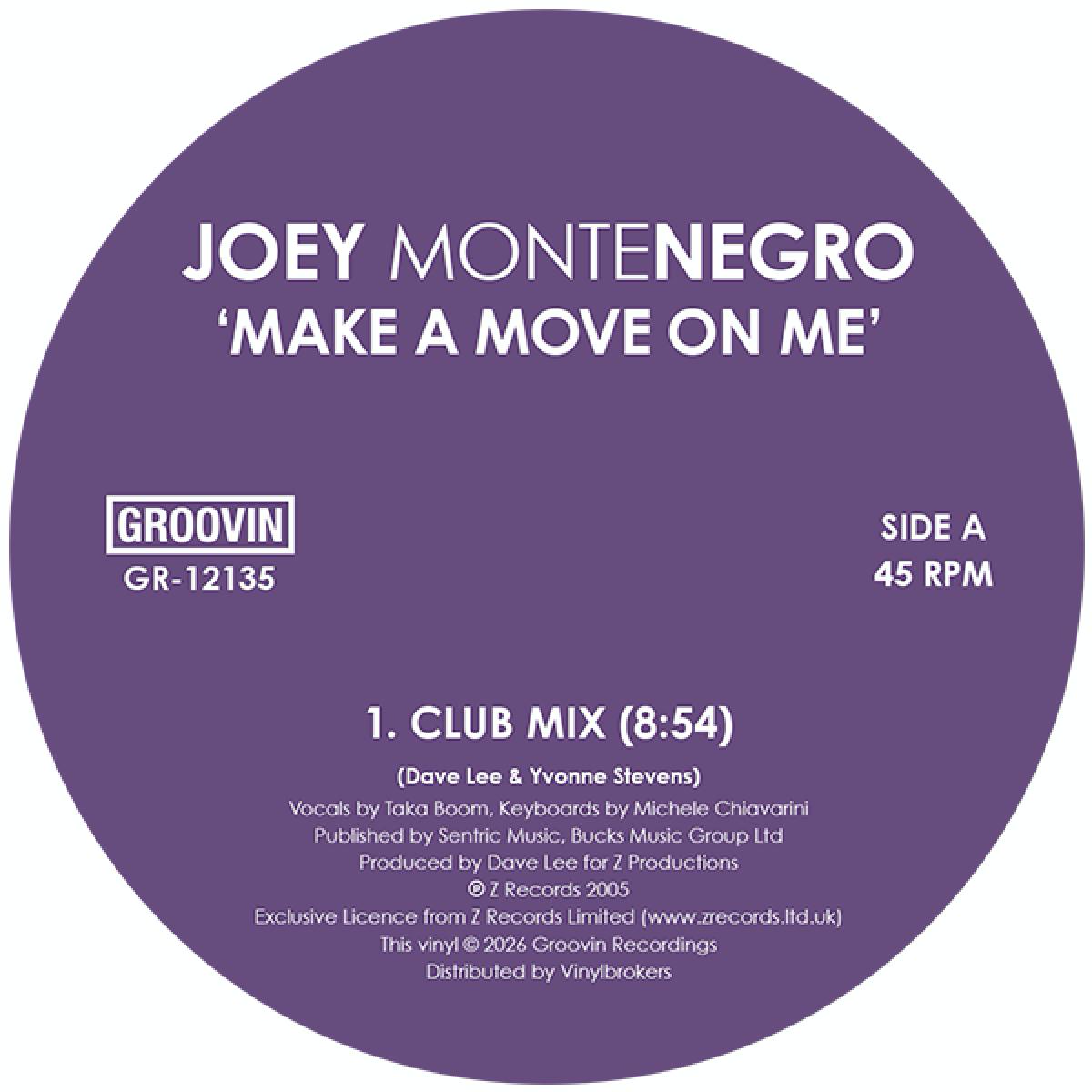 Joey Montenegro - (PRESALE 7/3/26) Make A Move On Me (VINYL) | Mint (M) Mint (M) - HOUSE/DISCO *NEW*