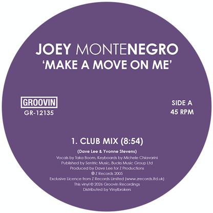 Joey Montenegro - (PRESALE 7/3/26) Make A Move On Me (VINYL) | Mint (M) Mint (M) - HOUSE/DISCO *NEW*
