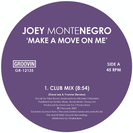 Joey Montenegro - (PRESALE 7/3/26) Make A Move On Me (VINYL) | Mint (M) Mint (M) - HOUSE/DISCO *NEW*