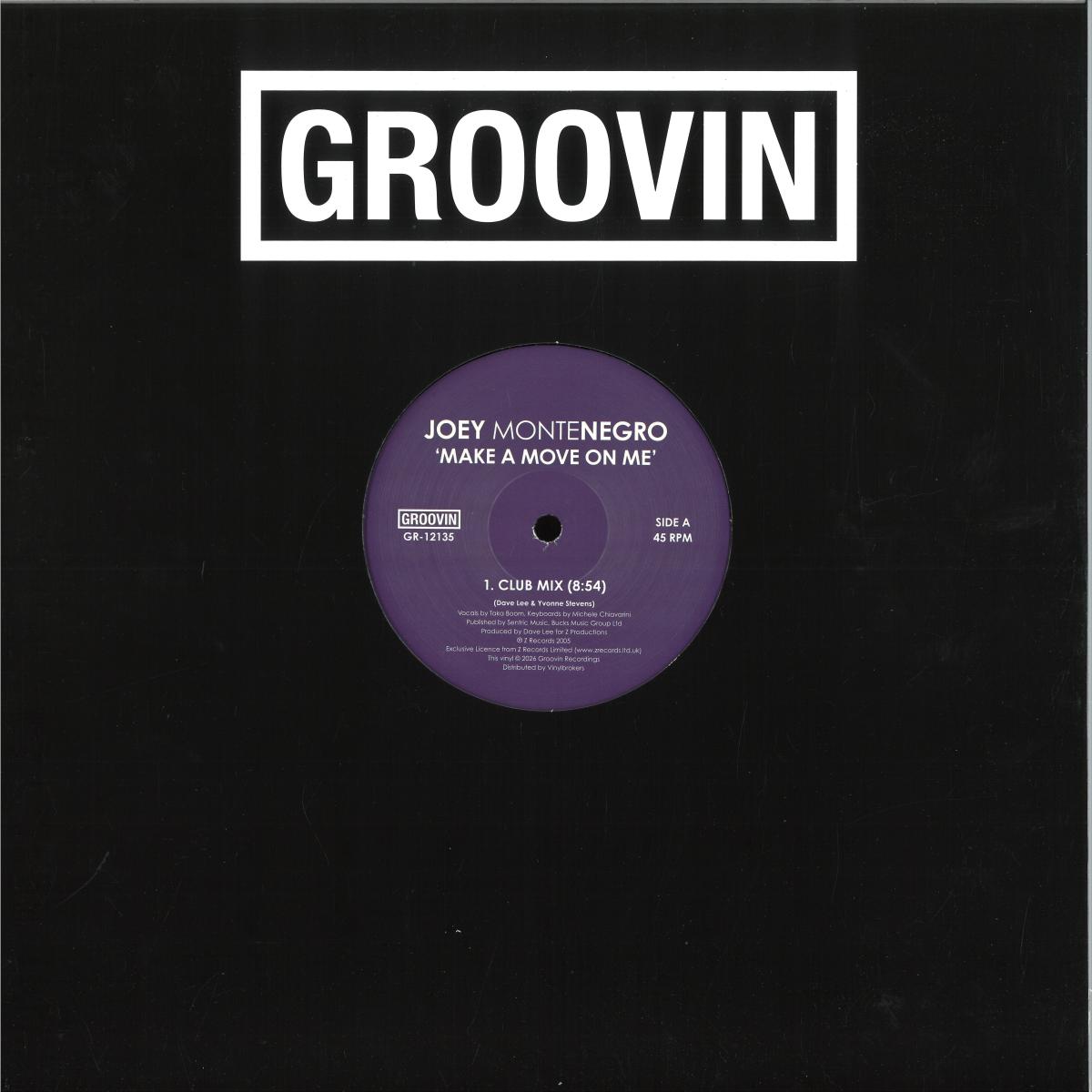 Joey Montenegro - Make A Move On Me (VINYL 12" Groovin Recordings GR-12135) | NEW Mint (M) Mint (M) - HOUSE/DISCO *NEW*