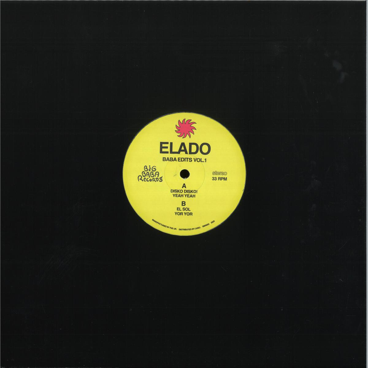 Elado - Baba Edits Vol 1 (VINYL 12" Big Baba BBR003) | NEW Mint (M) Mint (M) - HOUSE/DISCO *NEW*