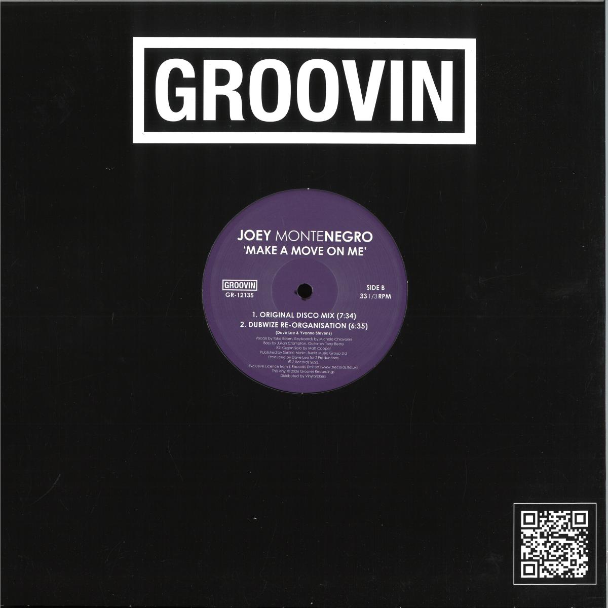 Joey Montenegro - Make A Move On Me (VINYL 12" Groovin Recordings GR-12135) | NEW Mint (M) Mint (M) - HOUSE/DISCO *NEW*