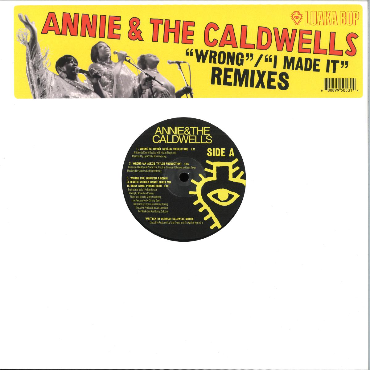 Annie & The Caldwells - Wrong / I Made It (Remixes) (VINYL 12" Luaka Bop) | NEW - HOUSE/DISCO *NEW*