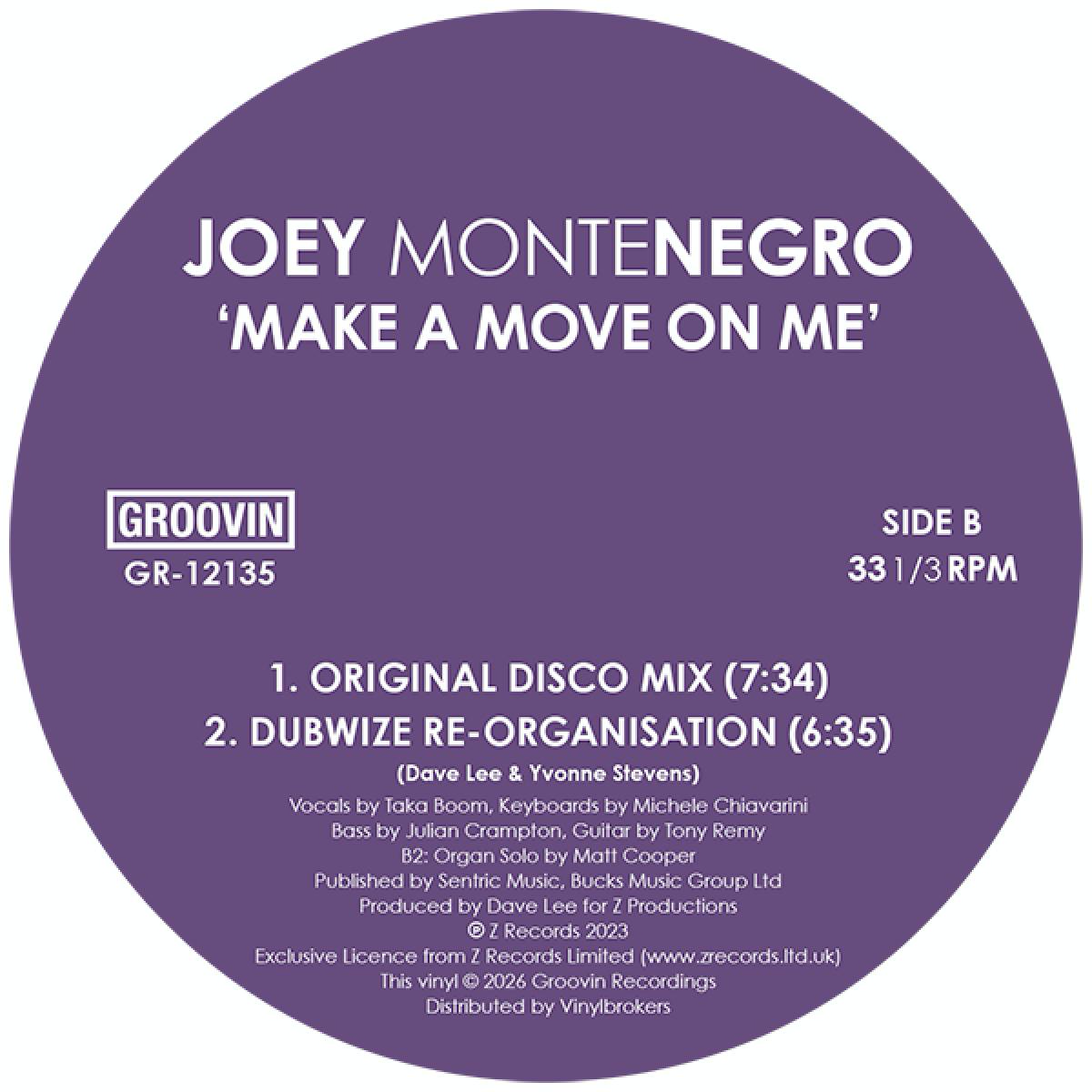 Joey Montenegro - (PRESALE 7/3/26) Make A Move On Me (VINYL) | Mint (M) Mint (M) - HOUSE/DISCO *NEW*