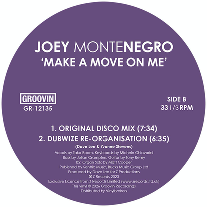 Joey Montenegro - (PRESALE 7/3/26) Make A Move On Me (VINYL) | Mint (M) Mint (M) - HOUSE/DISCO *NEW*