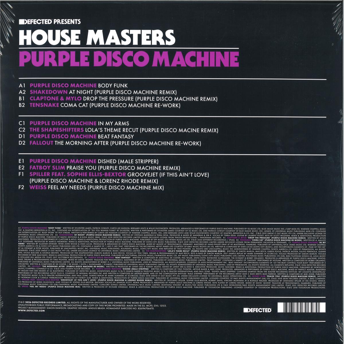 Purple Disco Machine - Defected presents House Masters - Purple Disco Machine (VINYL 3x12" Defected) | NEW - HOUSE/DISCO *SEALED*
