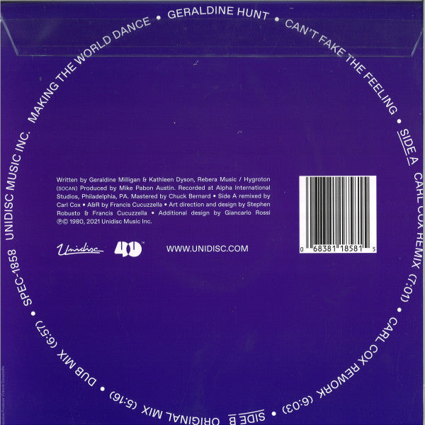 Can't Fake The Feeling (Carl Cox Remix) | Mint (M) Mint (M)
