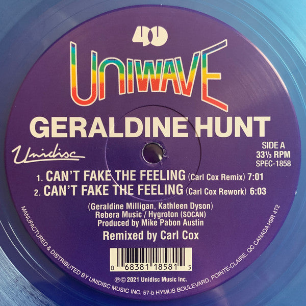 Geraldine Hunt Can't Fake The Feeling (Carl Cox Remix) 12" Mint (M) Mint (M)