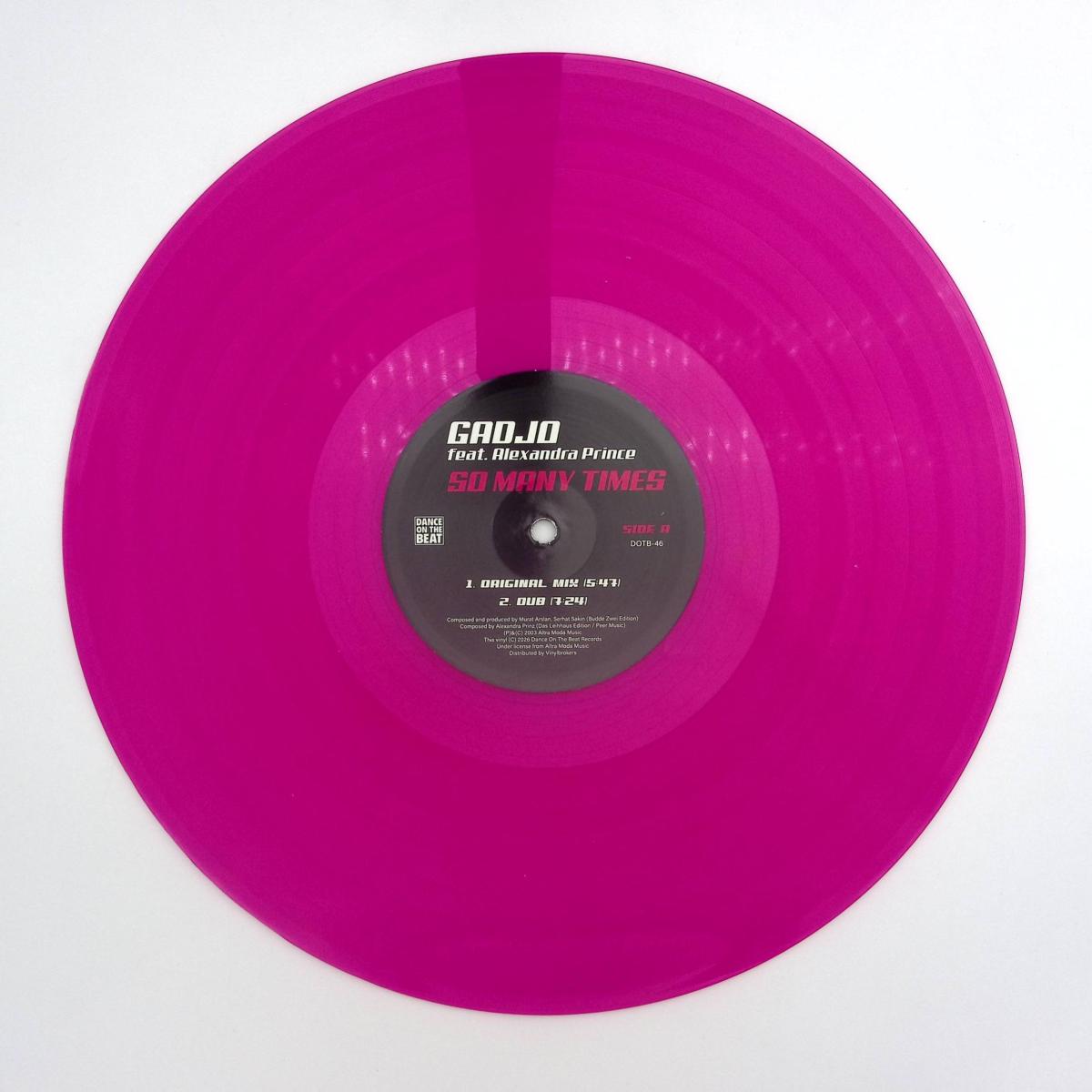 Gadjo feat. Alexandra Prince - So Many Times (PINK VINYL 12" Dance On The Beat DOTB-46) | NEW Mint (M) Mint (M) - HOUSE *NEW/COLOR*