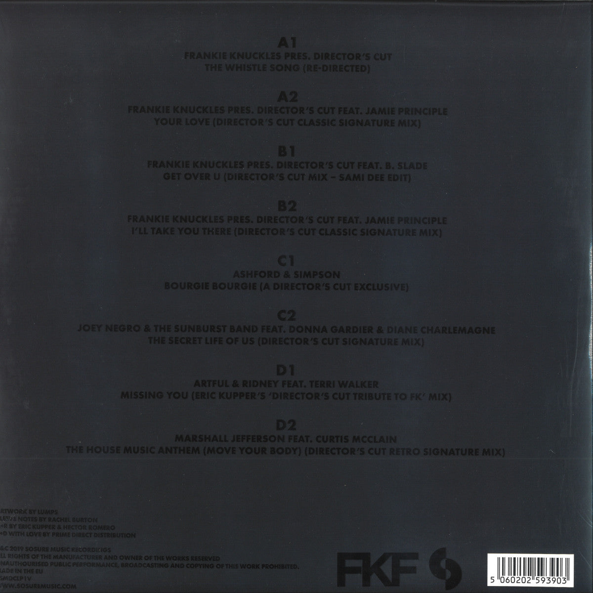 Frankie Knuckles & Eric Kupper - The Director’s Cut Collection (CLEAR VINYL 2xLP SoSure) | NEW - HOUSE *NEW/COLOR*