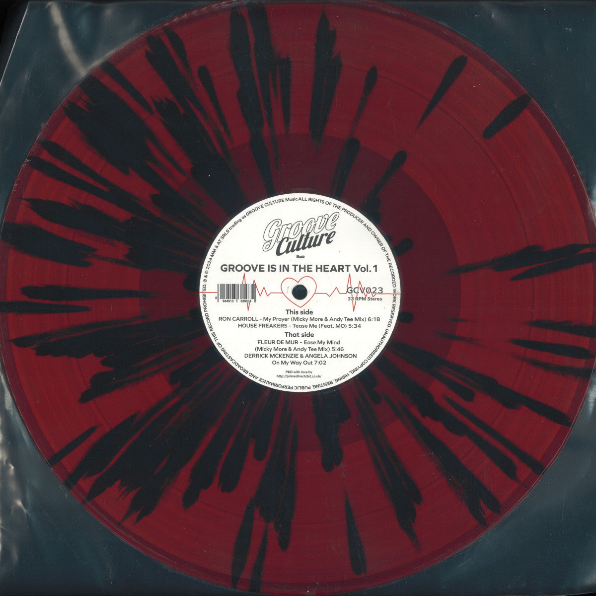 Various - Groove Is In The Heart Vol 1 (RED/BLACK SPLATTER VINYL 12" Groove Culture) | NEW - HOUSE *NEW/COLOR*