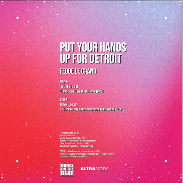 Put Your Hands Up For Detroit (BLUE SPLATTERED VINYL 12") | Mint (M) Mint (M) - HOUSE *NEW/COLOR*