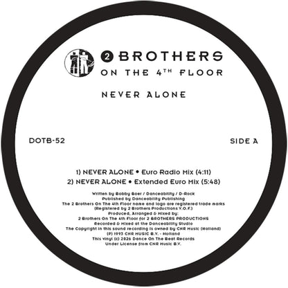 2 Brothers on the 4th floor - (PRESALE 9/28/26) Never Alone (YELLOW VINYL LP Dance On The Beat) | NEW - HOUSE *NEW/COLOR*