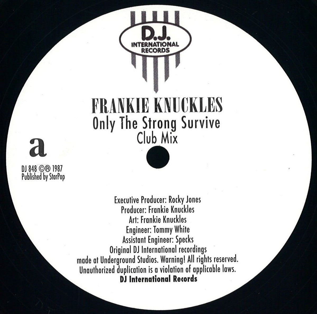 Frankie Knuckles - Only The Strong Survive (VINYL 12" DJ International) | NEW - HOUSE *NEW*
