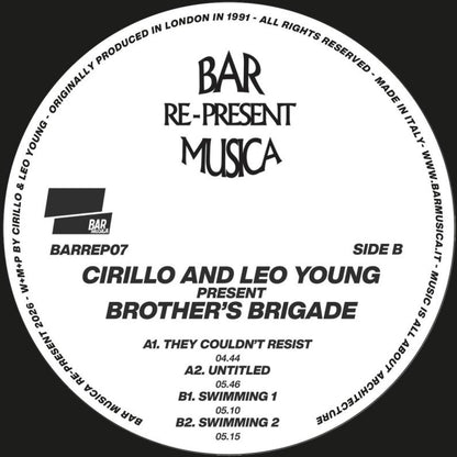 Cirillo And Leo Young present - (PRESALE TBD) Brother's Brigade (VINYL 12" BAR Musica BARREP07 2026) | NEW - HOUSE *NEW*