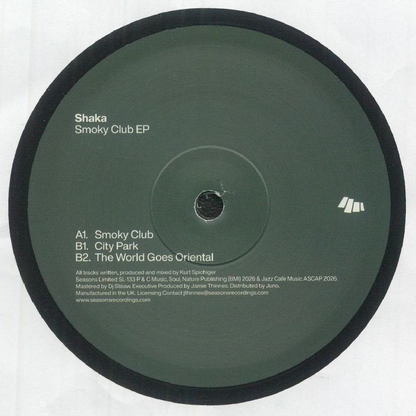 Shaka - (PRESALE) Smoky Club EP (VINYL) | Mint (M) Mint (M) - HOUSE *NEW*