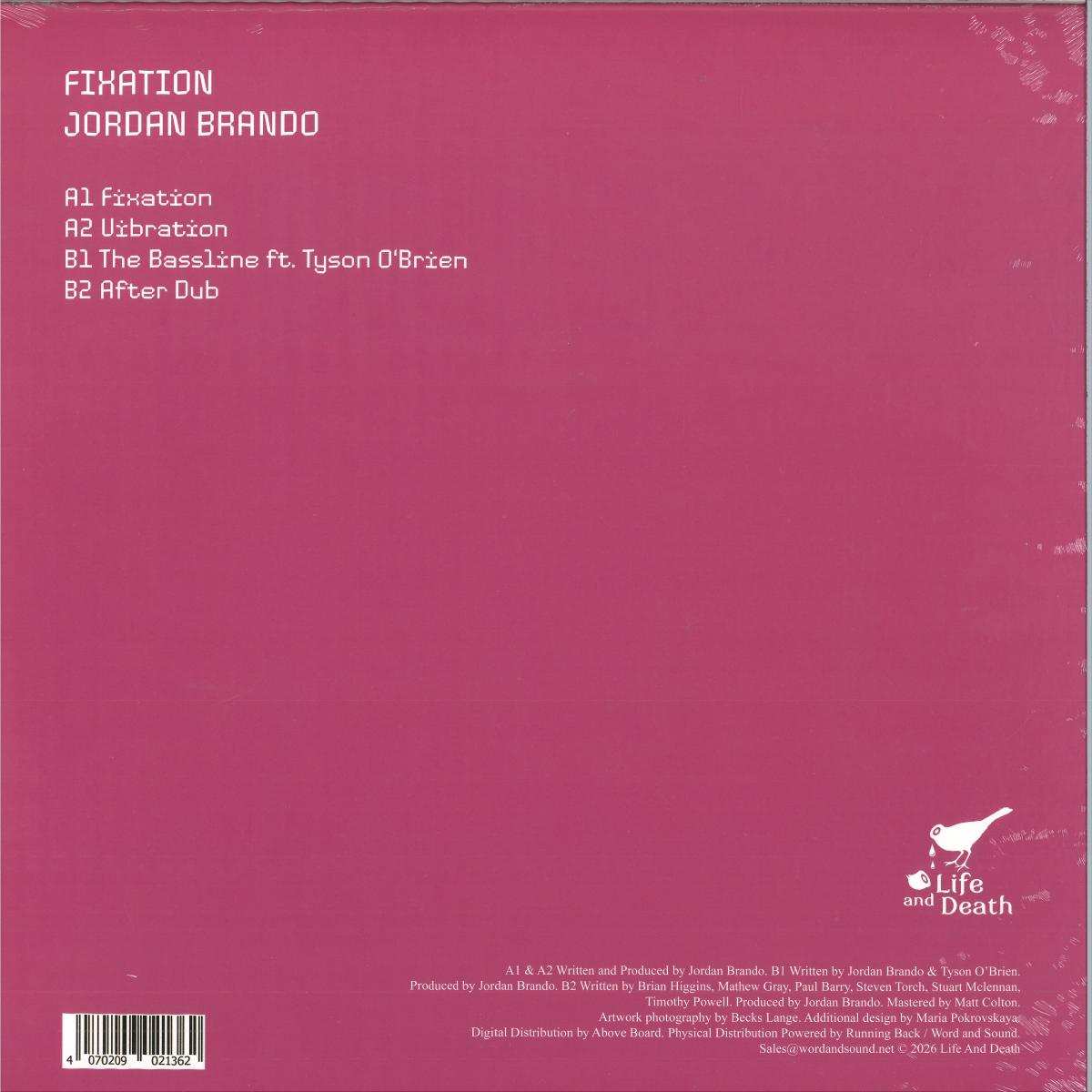 Jordan Brando - Fixation (VINYL 12" Life And Death) | NEW - HOUSE *NEW*