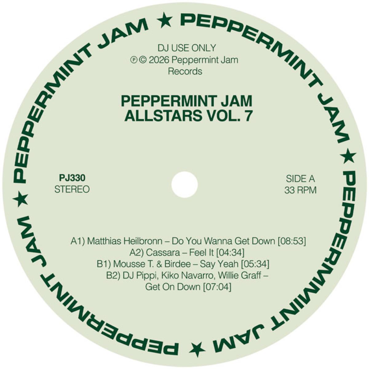 Various - (PRESALE 08/14/26) Peppermint Jam Allstars Vol 7 (VINYL 12" Peppermint Jam PJ330 2026) | NEW - HOUSE *NEW*