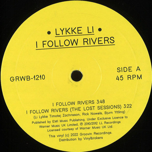 Lykke Li - I Follow Rivers (VINYL 12" Groovin) | NEW - HOUSE *NEW*