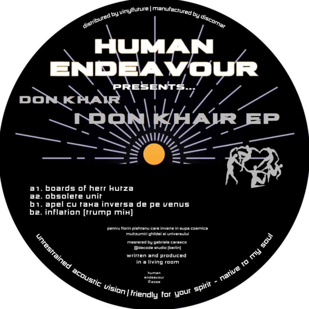 Don Khair - (PRESALE TBD) I Don Khair (VINYL 12" Human Endeavour) | NEW - HOUSE *NEW*