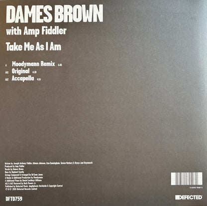 Dames Brown & Amp Fiddler - Take Me As I Am (Moodymann Remix) | Mint (M) Mint (M) - HOUSE *NEW*