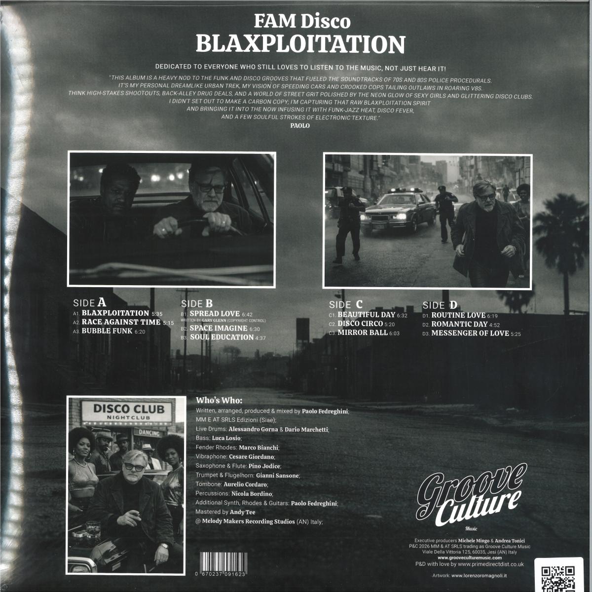 FAM Disco - Blaxploitation (VINYL 2xLP GROOVE CULTURE GCV040) | NEW Mint (M) Mint (M) - HOUSE *NEW*