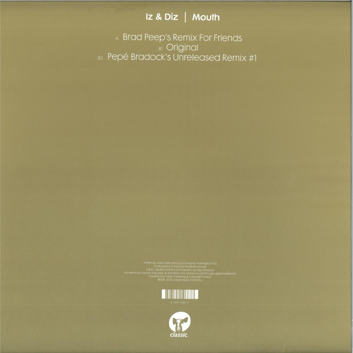 Iz & Diz - Mouth (VINYL 12" Classic) | NEW - HOUSE *NEW*