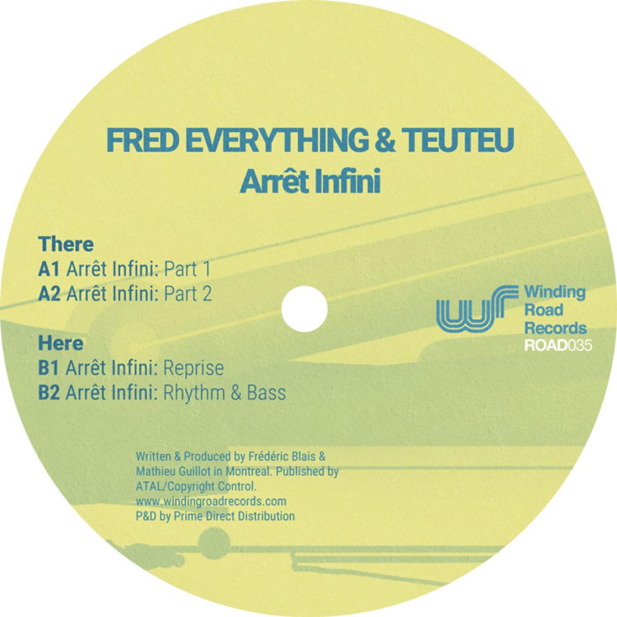 Fred Everything & Teuteu - (PRESALE 08/21/26) Arrêt Infini (VINYL 12" Winding Road records ROAD035) | NEW - HOUSE *NEW*