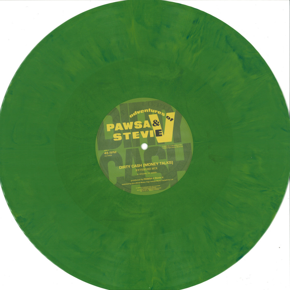 PAWSA & Adventures Of Stevie V - Dirty Cash (Money Talks) (GREEN VINYL 12" High Fashion) | NEW - HOUSE *NEW*