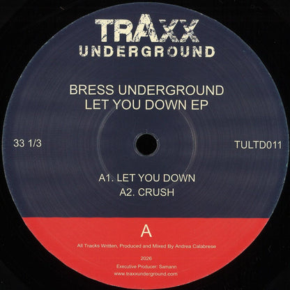 Bress Underground - Let You Down EP (VINYL 12" Traxx Underground TULTD011) | NEW Mint (M) Mint (M) - HOUSE *NEW*