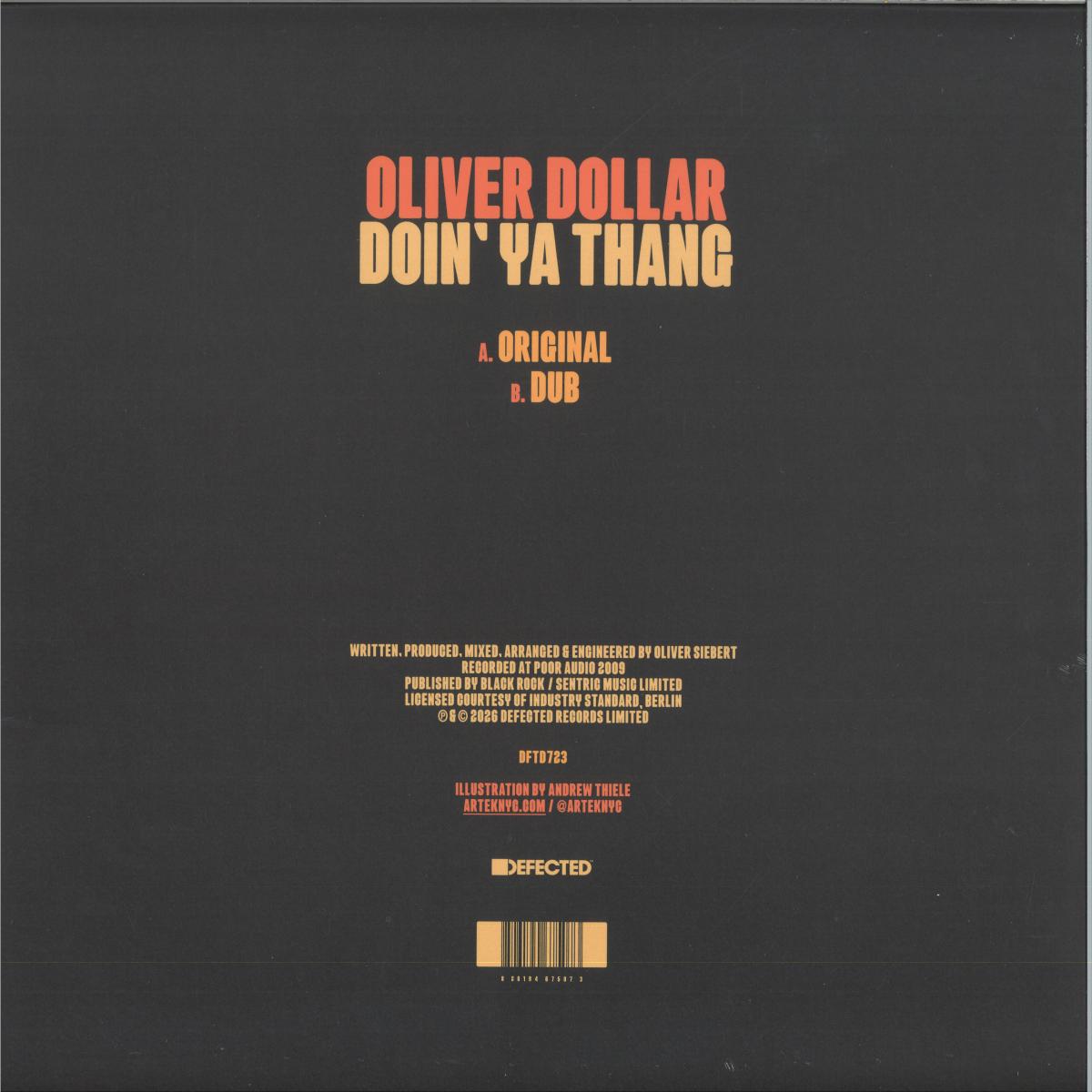 Oliver Dollar - Doin’ Ya Thang (VINYL 12" Defected DFTD723 2026) | Mint (M) Mint (M) - HOUSE *NEW*