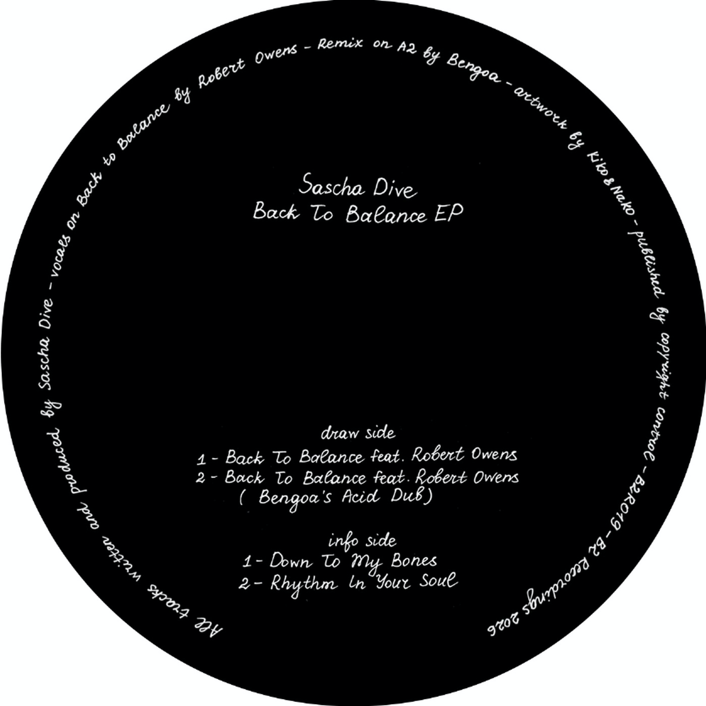 Sascha Dive, Robert Owens, Bengoa - (PRESALE 7/1/26) Back To Balance EP (VINYL) | Mint (M) Mint (M) - HOUSE *NEW*