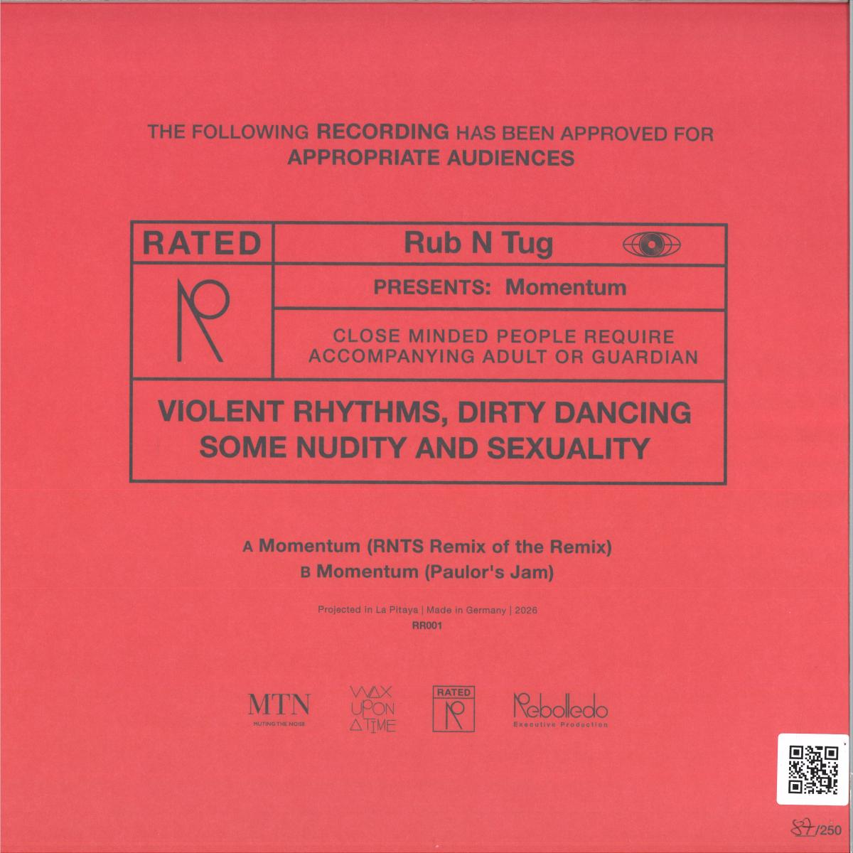 Rub N Tug - (PRESALE 9/25/26) Momentum (VINYL 12" Rated R) | NEW - HOUSE *NEW*