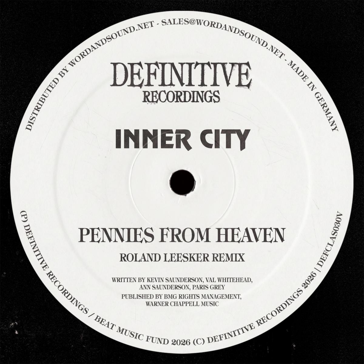 Inner City - (PRESALE 07/31/26) Pennies From Heaven (VINYL 12" Definitive Recordings DEFCLAS030V) | NEW Mint (M) Mint (M) - HOUSE *NEW*