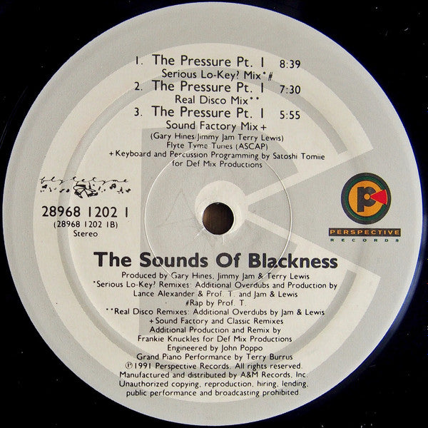 Sounds Of Blackness - The Pressure (Pt. 1) | Excellent (EX) Excellent (EX) - HOUSE / USED *EXCELLENT+*
