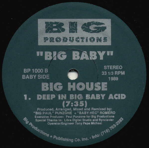Big Baby - Big House (VINYL LP) | Excellent+ (EX+) Generic - HOUSE / USED *EXCELLENT+*