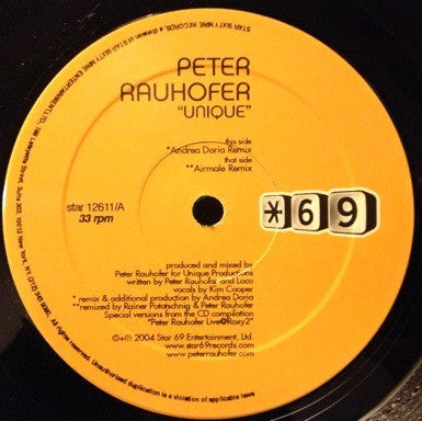 Peter Rauhofer - Unique | Excellent (EX) Excellent (EX) - HOUSE / USED *EXCELLENT+*