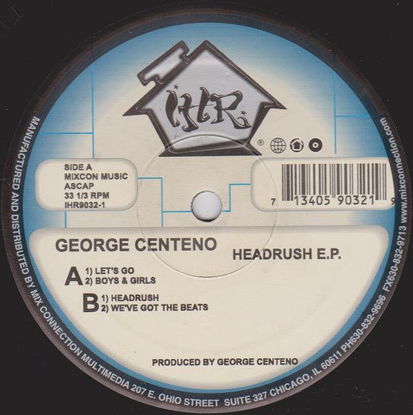 George Centeno - Headrush E.P. (VINYL LP) | Excellent+ (EX+) Generic - HOUSE / USED *EXCELLENT+*