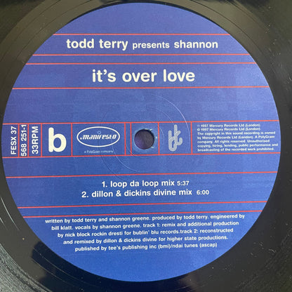 It's Over Love | Excellent (EX) Very Good Plus (VG+) - HOUSE / USED *EXCELLENT*